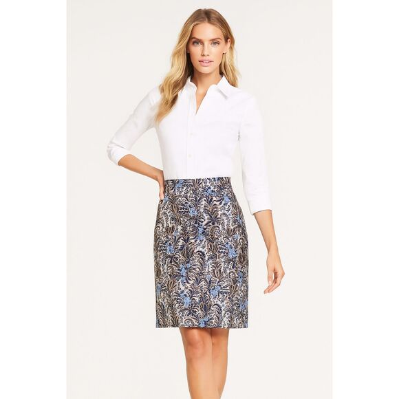 ANN TAYLOR MULTICOLOR PAISLEY PRINT CASUAL CAREER STRAIGHT SKIRT SIZE: 10P NEW - Picture 1 of 4